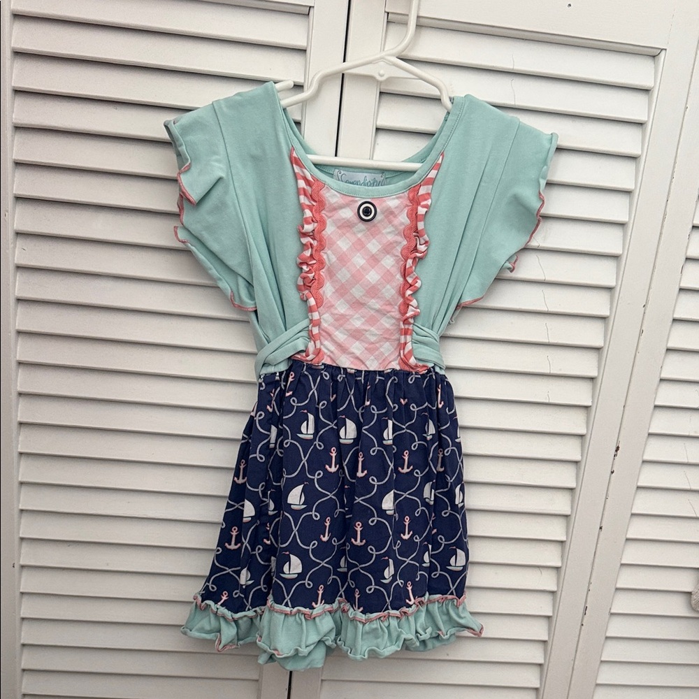 Matilda Jane Mint and Navy Kids Casual top
